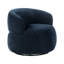 Fauteuil d'appoint moderne et luxueux en chenille bleue rembourrée avec coussin en mousse et bois massif-972284670