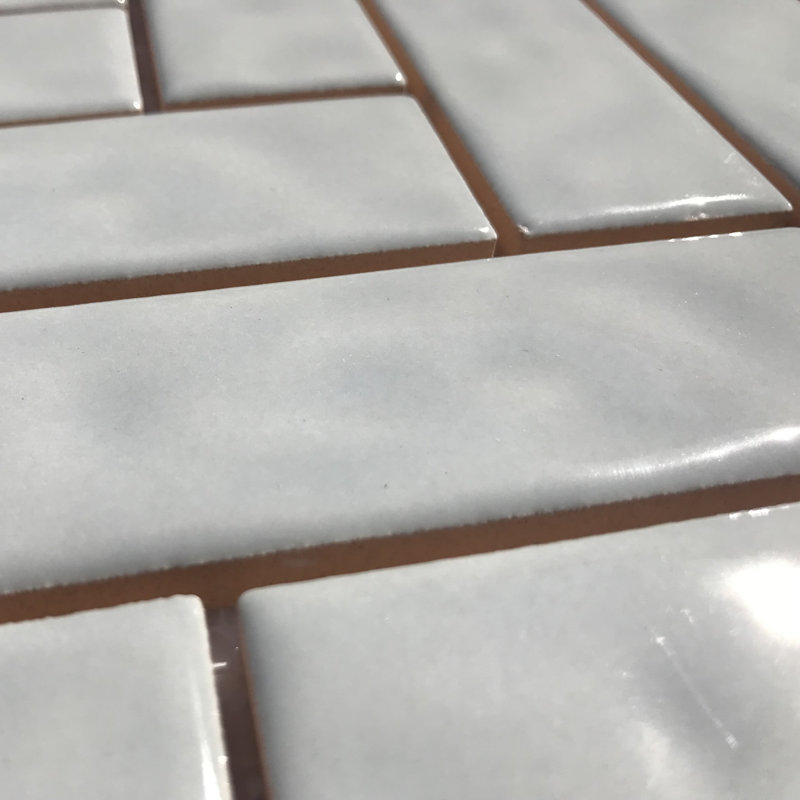 Carreau de mosaïque en porcelaine 1,35 po x 4,35 po, gris