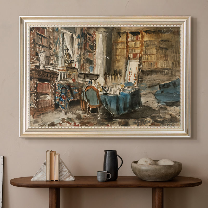 Cabinet de Flaubert à Croisset, 1874 - Georges-Antoine Rochegrosse - Toile encadrée sur mesure, 16x22 INNER SIZE