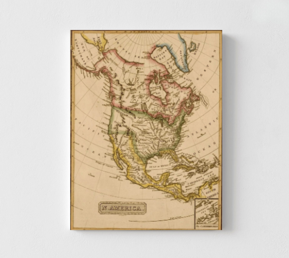WeFrameArt North America 1817 By - North America 1817 By Vintage Maps%2C American Vintage Map Print%2C North America Wall Art%2C Large American Map%2C History Class Decor