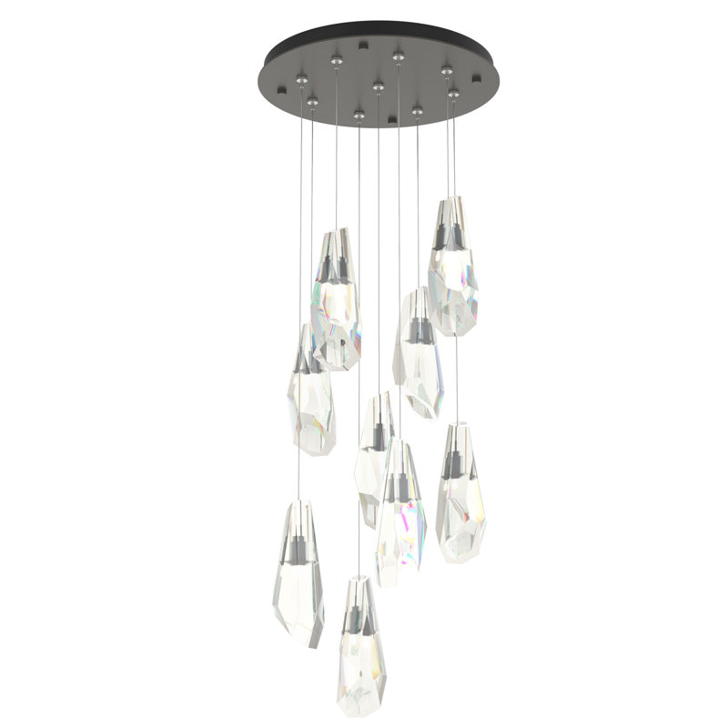 Luma 9 - Light Crystal Pendant, Dark Smoke, Standard: 16" - 80"