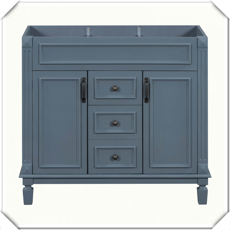 Meuble-lavabo moderne sans lavabo supérieur, Bleu