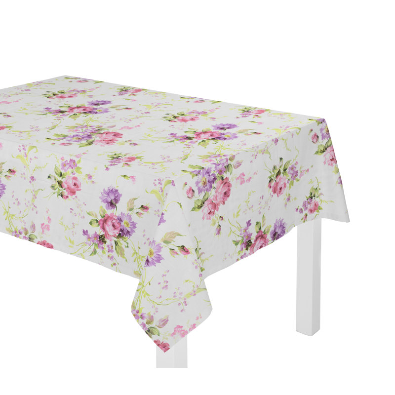 Pansy Tablecloth, 130cm W x 190cm L, Pink/Purple
