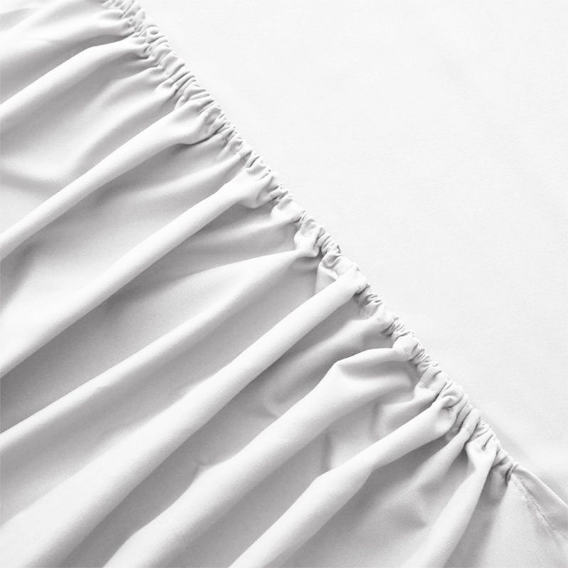 Brushed Microfiber 40cm Deep Fitted Bed Sheet, Super King (6'), White