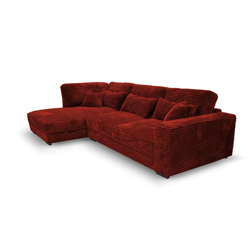 Nahkita 4 Seater Corner Sofa , Red, Left Hand Facing