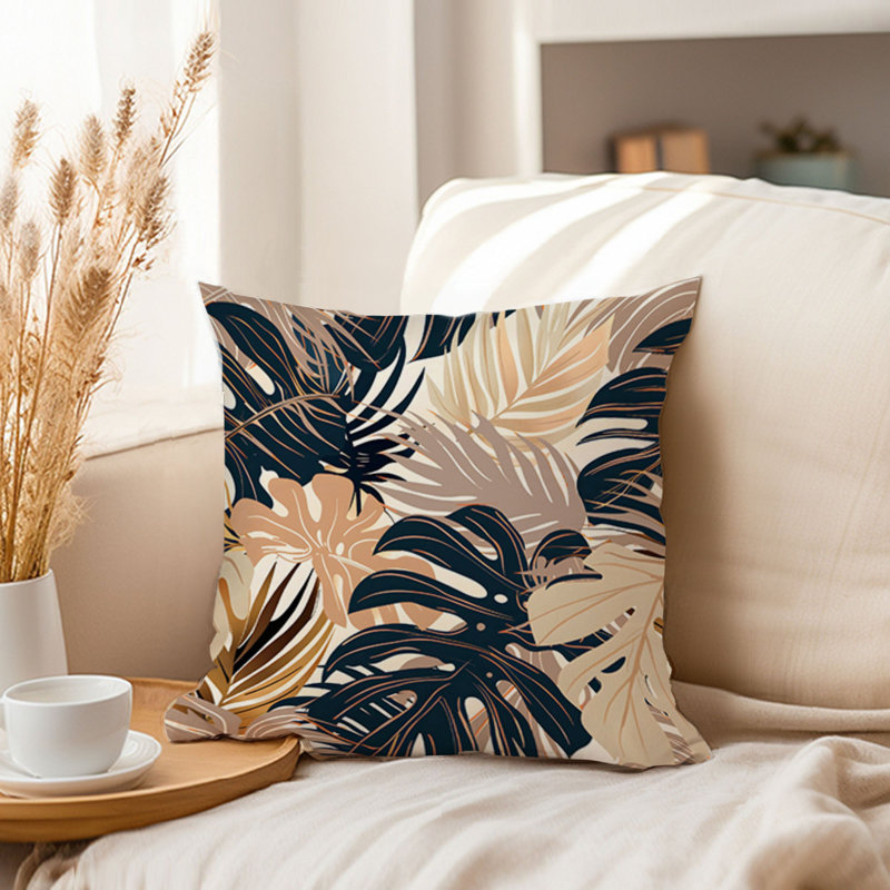 Botanical Monstera Leaves Pattern II Modern, 16"H x 16"W