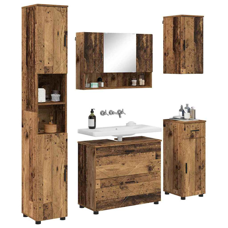 Bathroom Storage Furniture Set, Old Wood