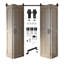 Porte de grange grise classique non assemblée et finie de 80 po de hauteur, quatre portes de 20 po x 80 po avec quincaillerie de fixation supérieure pliable Homacer-123492925