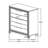 Mory Tall Dresser Chest, 5 Drawer, Embossed Herringbone Pattern, White