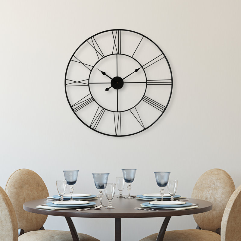 Gunhwat Slim Iron Wall Clock Black - 56 cm