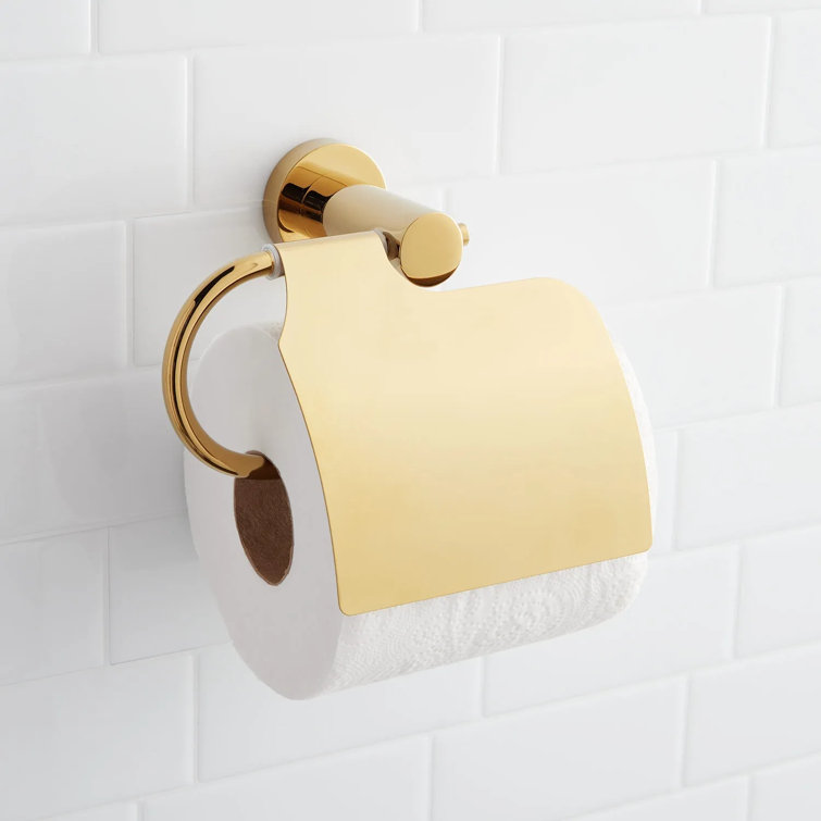 Signature Hardware 296460 Ceeley Collection Wall-Mount Toilet Paper Holder Finish: Polished Brass