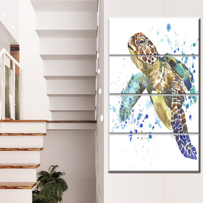 " Blue Sea Turtle Illustration "