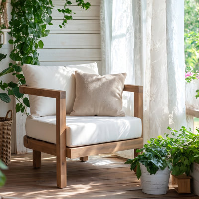 Weksler Acacia Outdoor Lounge Chair