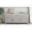 Storage Bench With 3 Shutter-Shaped Doors, Shoe Bench With Removable Cushion And Hidden Storage Space-1593575698
