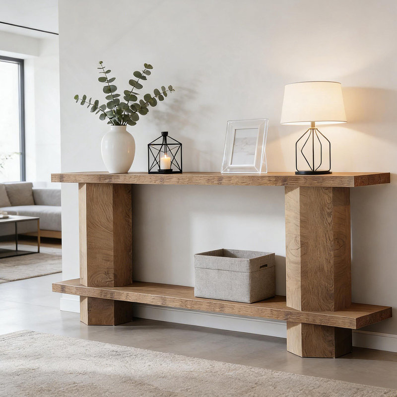 Table de chevet à 2 niveaux, table de canapé, console, table de couloir