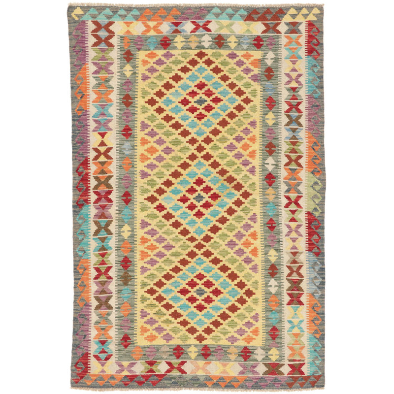 Geometric Wool Hand Woven 118cm X 178cm Area Rug