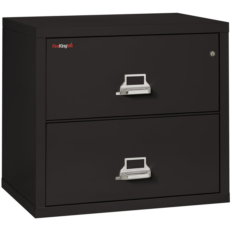 Fireproof 2 - Drawer File Cabinet, Black, Key Lock