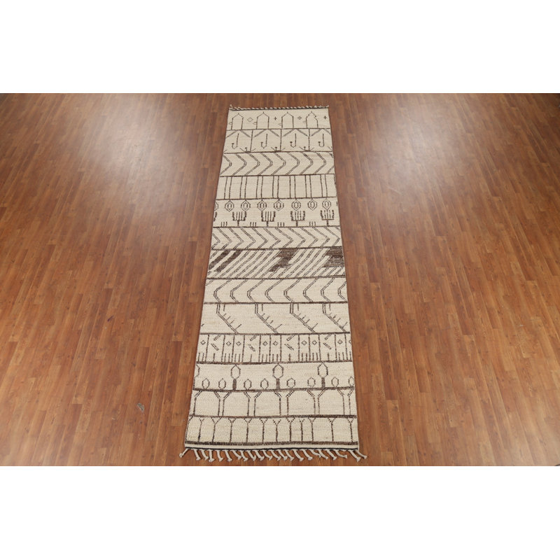 Tapis marocain ivoire fait à la main
