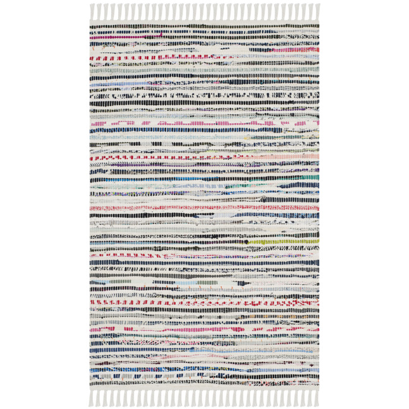 Conner Rug Hand Woven Cotton Striped Rug, Rectangle 2'3" x 3'9"