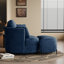 Ensemble de fauteuil d'appoint, fauteuil demi-tonneau pivotant à 360 ° et repose-pieds avec rangement-117494342