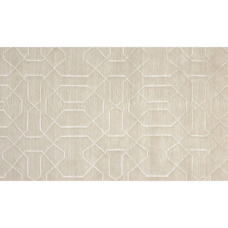 Geometric Area Rug in Ivory/Gray, Rectangle 6' x 9'