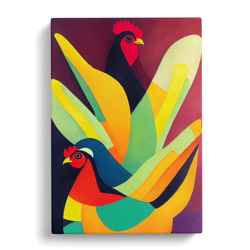 Chicken Expressionism - Wrapped Canvas, 50cm H x 35cm W x 3cm D