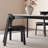Rectangular solid wood rock dining table set-105623287