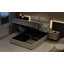 Lit plateforme tapissier hydraulique avec rangement à DEL et capteur de lumières DEL, cadre de lit en similicuir sans sommier-2094079686