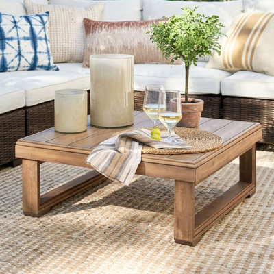 Table basse d'extérieur en bois massif Akono