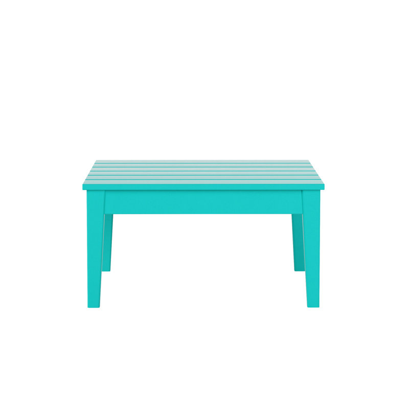 Table basse d'extérieur carrée en PEHD Joubert, Turquoise