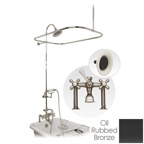 Robinet de douche avec valve brute, Bronze huilé