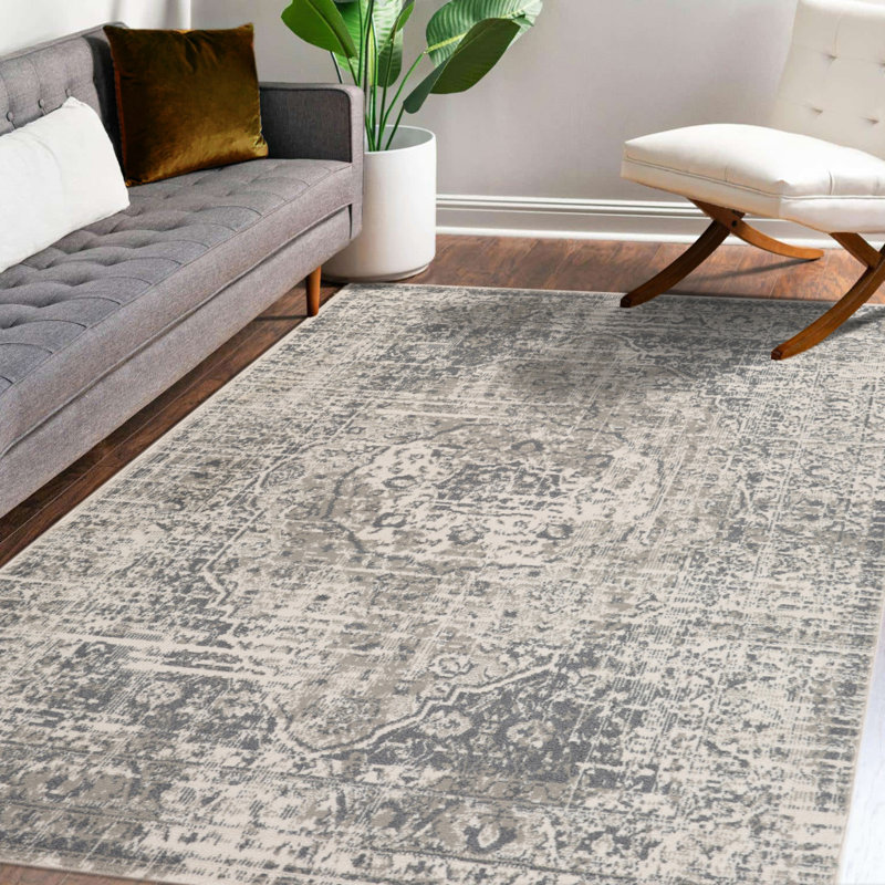 Tapis tissé à la machine 6 pi x 9 pi Medallion