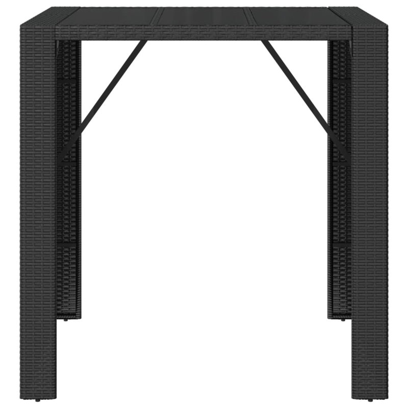Lavel Rectangular Metal Outdoor Bar Table , cm W 80cm cm D, 110cm H x 105cm L x 80cm D, Black