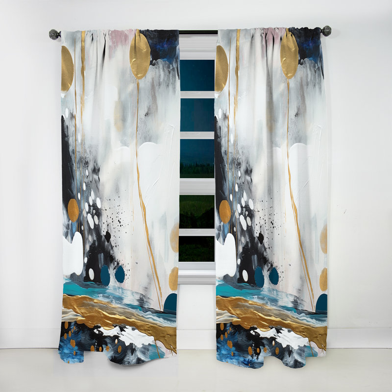 Osterley - Abstract Curtain - Room Darkening Abstract Curtain - 1 Panels, 52" W x 84" L