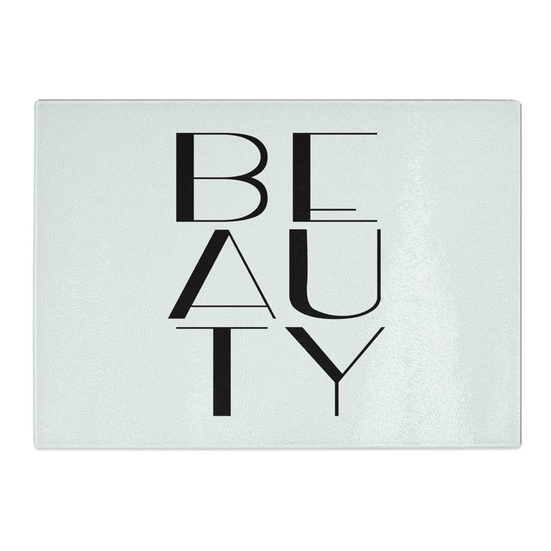 Beauty Typography Chopping Board, 0.4cm H x 28.5cm W x 39cm L