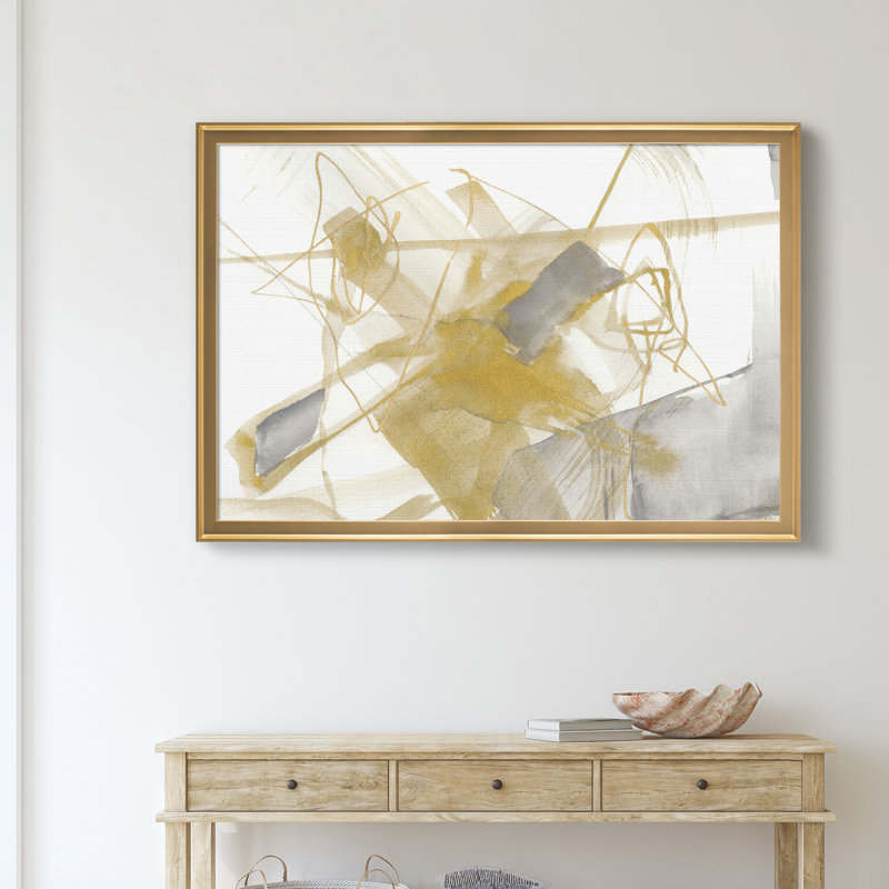 «Gold & Gray Exploration V», reproduction d'art sur toile encadrée, H 18,5 po x l 24,5 po x P 1,5 po, Doré