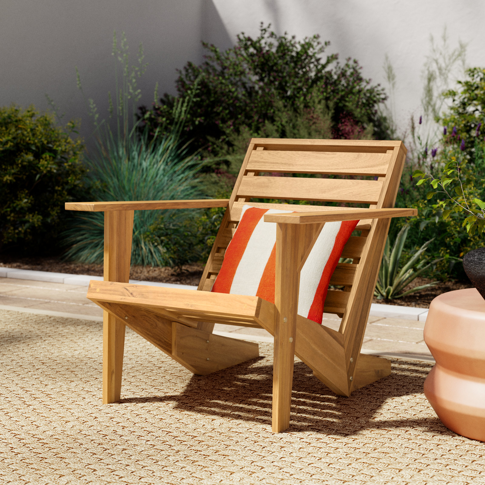 Ursa Acacia Outdoor Adirondack Chair, Natural