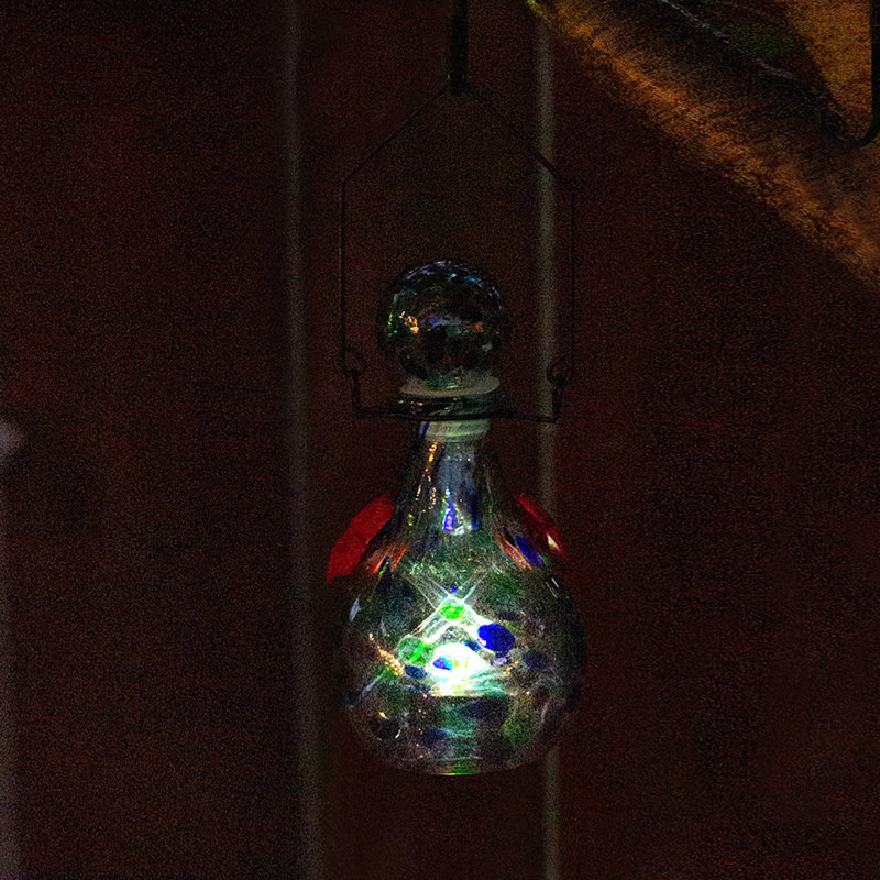 Glass Hanging Hummingbird Feeder