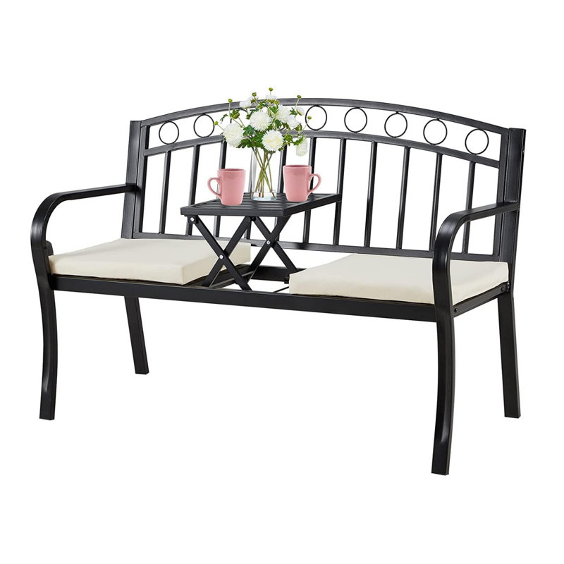 Banc de jardin extérieur en métal