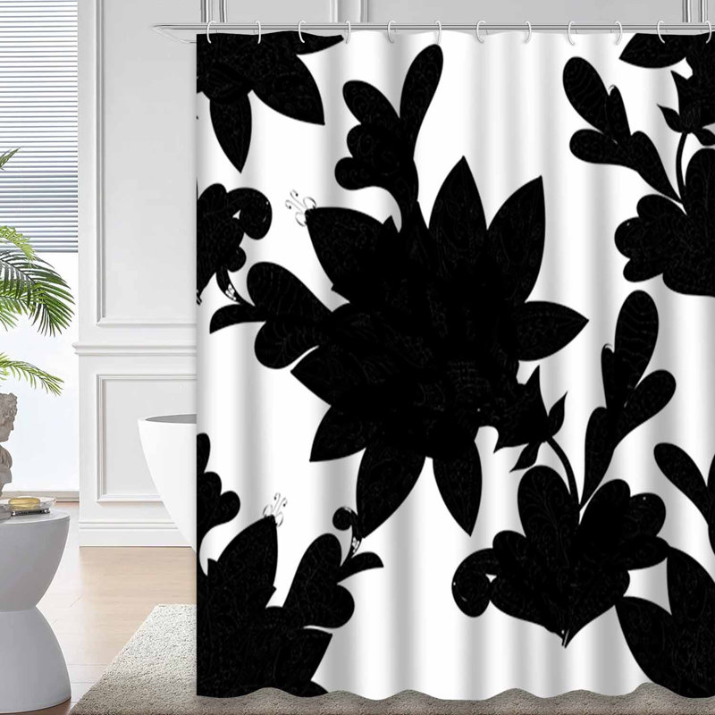 Rideau de douche avec 12 crochets, L 72 po x l 78 po