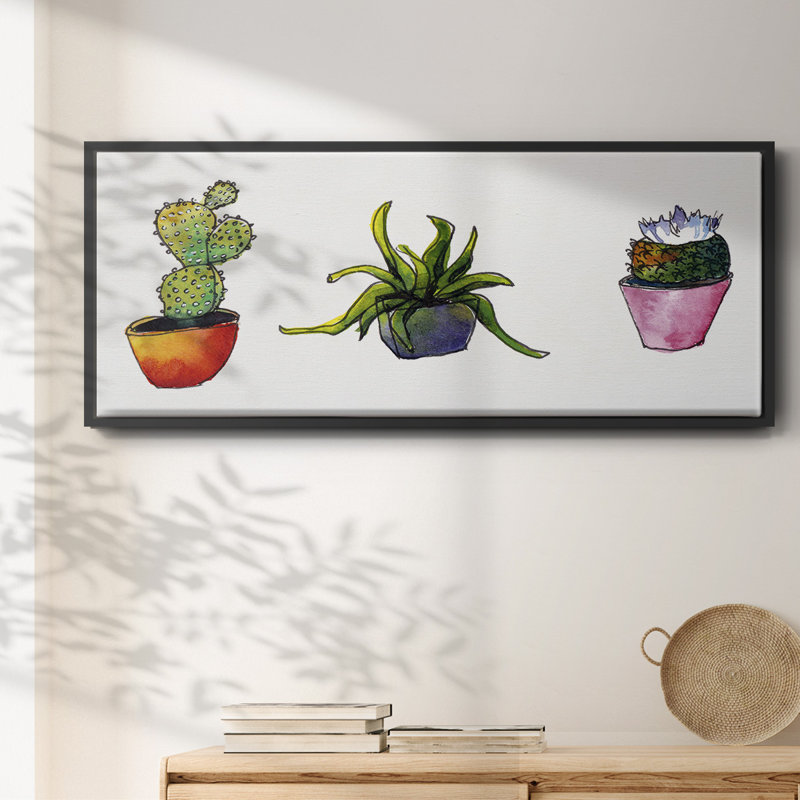 Vibing Succulents I- Framed Canvas