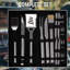 Ensemble d'accessoires de barbecue - Ensemble d'outils de barbecue en acier inoxydable de 19 pièces avec étui de transport en aluminium - Ensemble de barbecue complet pour barbecue extérieur - Accessoires de gril pour papa, fête des pères ou annivers