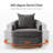 Berklie 31"W Modern Chenille Swivel Barrel Chair with Unique Arms and Solid Wood Legs-778725695