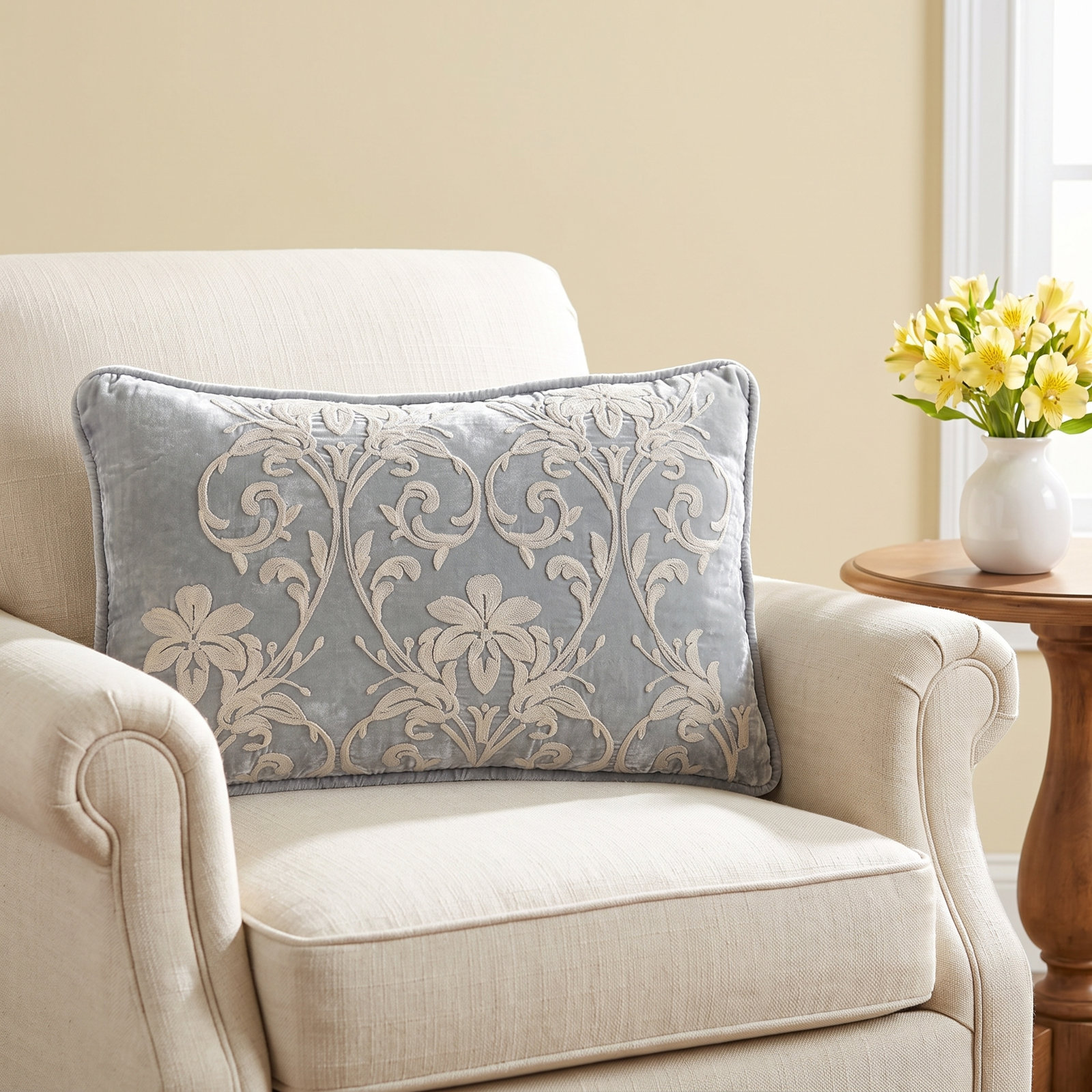 Belle Appliqued Throw Pillow