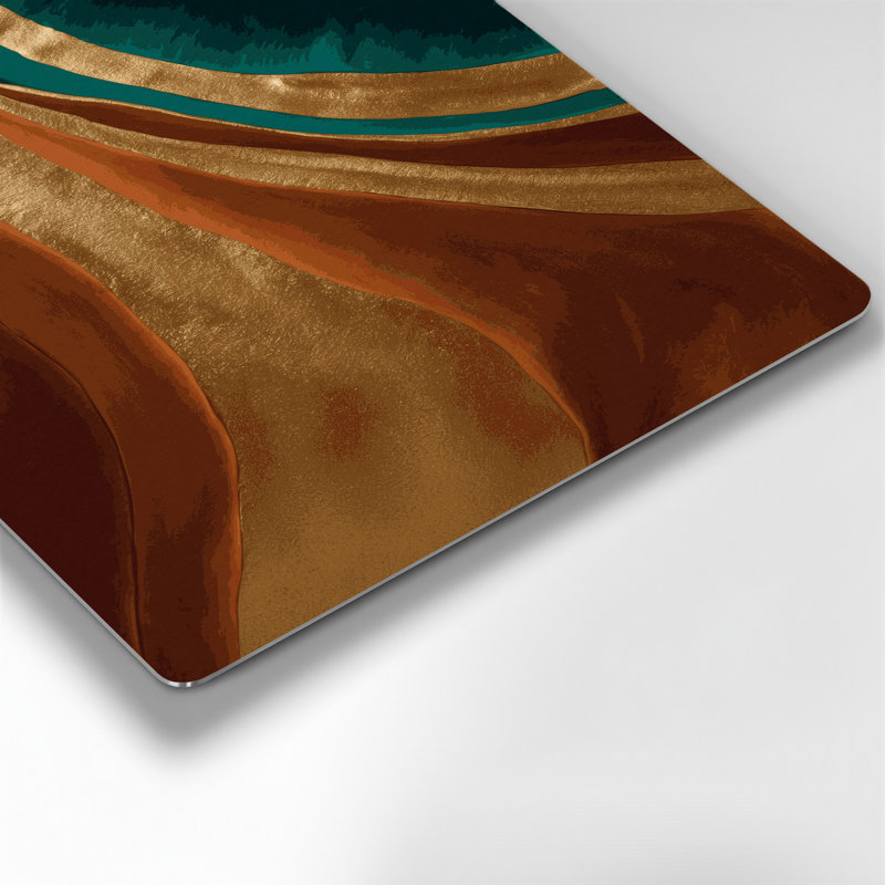 Art mural abstrait en métal brun 79, 11" H x 14" W