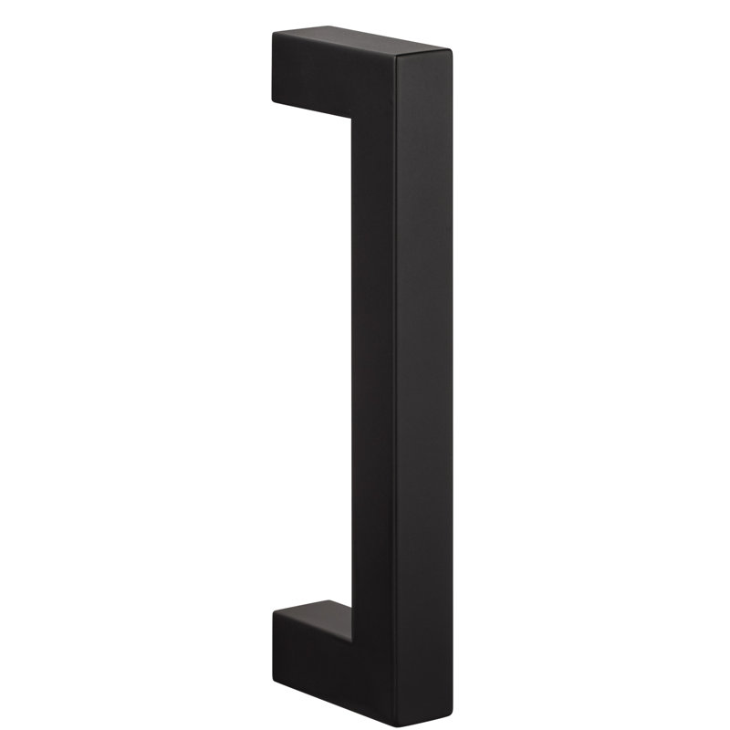 Poignée de porte de grange, 8 po, carrée, un côté, Dos plat