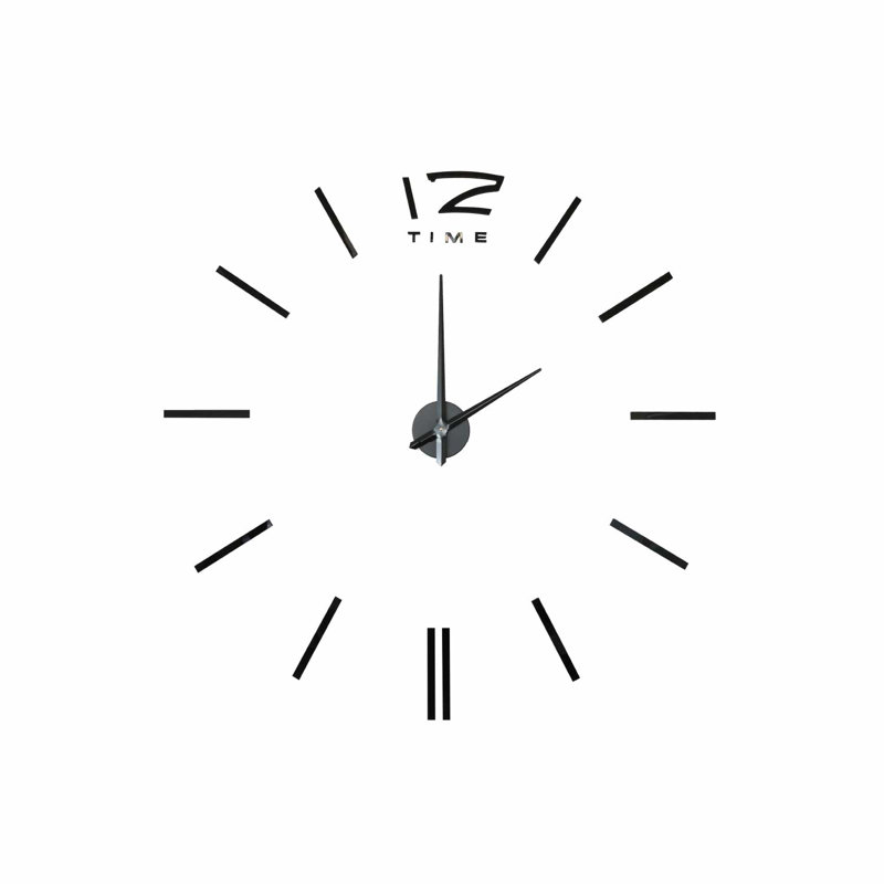 Valatie 3D Giant Vinyl Wall Clock - 130cm, Black