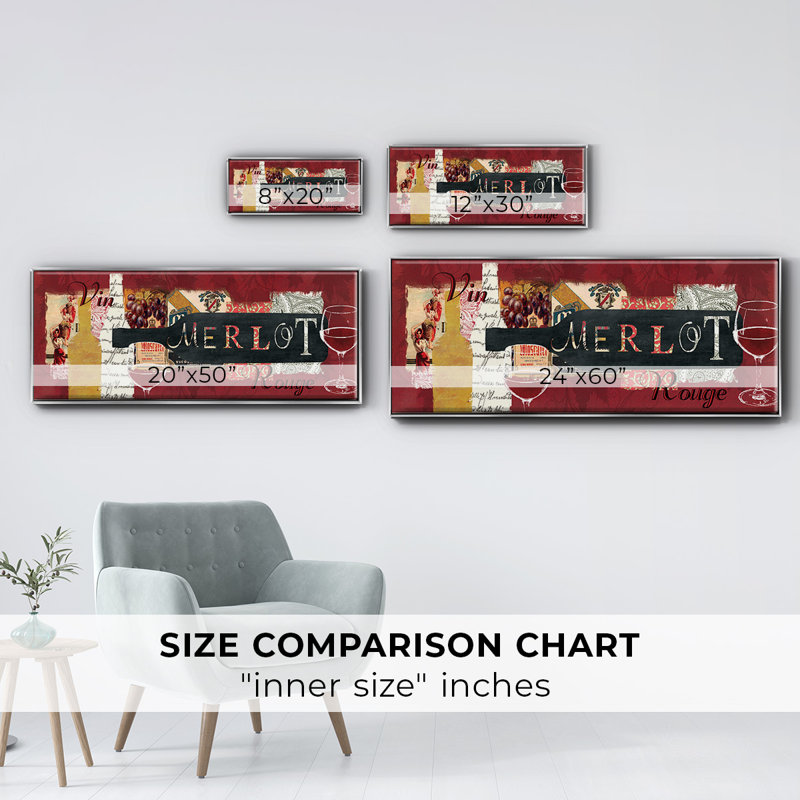 Merlot - toile encadrée, H 20 po x l 50 po