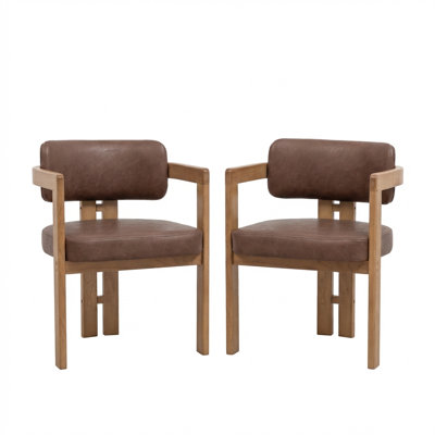 Stanford Upholstered Curved Solid Wood Dining Chair