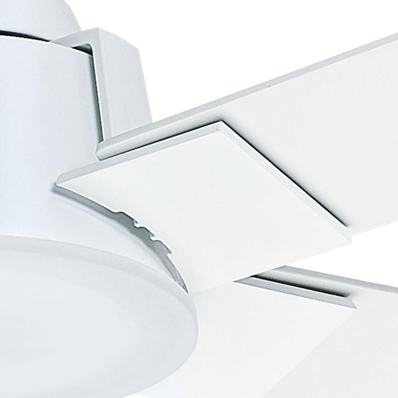 56" Zudio 5 - Blade LED Standard Ceiling Fan with Wall Control and Light Kit Included, Snow White